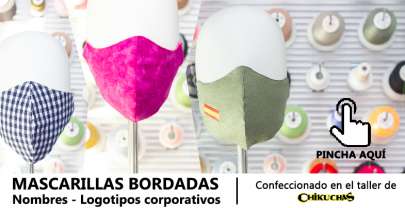 Tapabocas de tela bordadas personalizadas Madrid